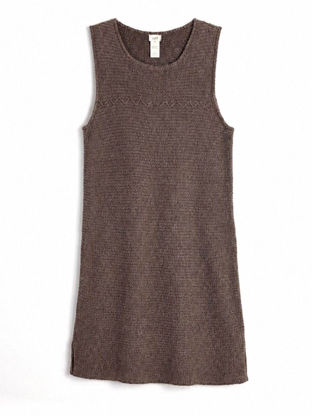 J. JILL brown knit sleeveless tunic dress size large petite like new